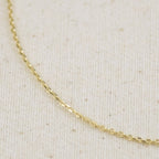 Gold .9mm Link Chain Anklet, Size 9 in.