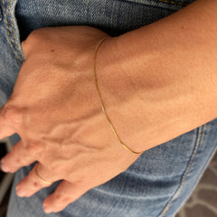 Gold .5mm Box Chain Bracelet, Size 7 in.