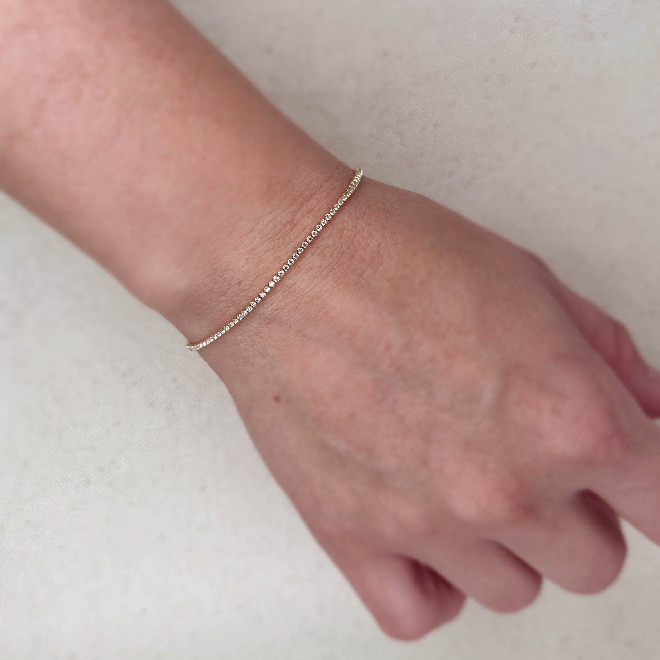 Gold 1.2mm CZ Tennis Bracelet