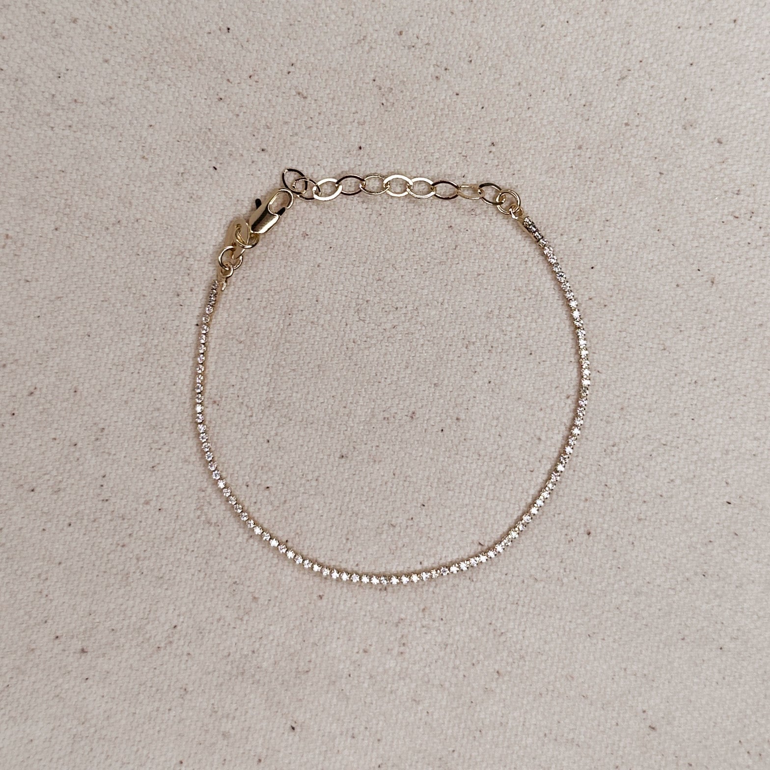 Gold 1.2mm CZ Tennis Bracelet