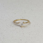 Gold Trillion CZ Solitaire Ring