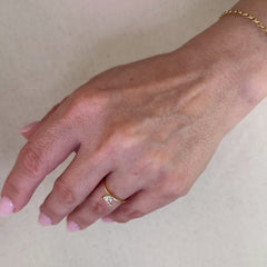 Gold Trillion CZ Solitaire Ring