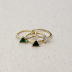 Gold Trillion CZ Solitaire Ring