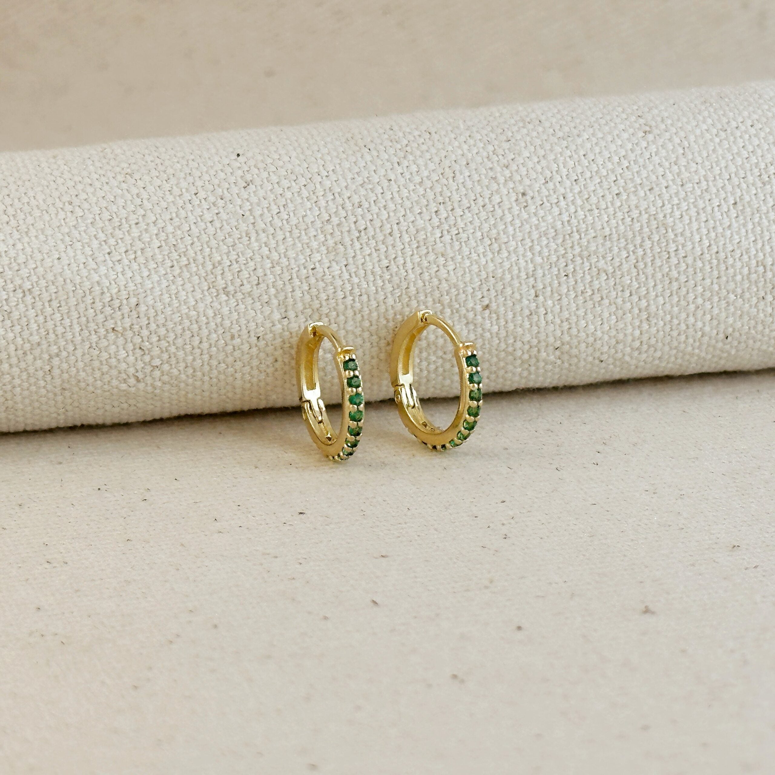 Annie Gold Colored CZ Hoop Earrings
