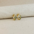 Annie Gold Colored CZ Hoop Earrings