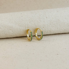 Annie Gold Colored CZ Hoop Earrings