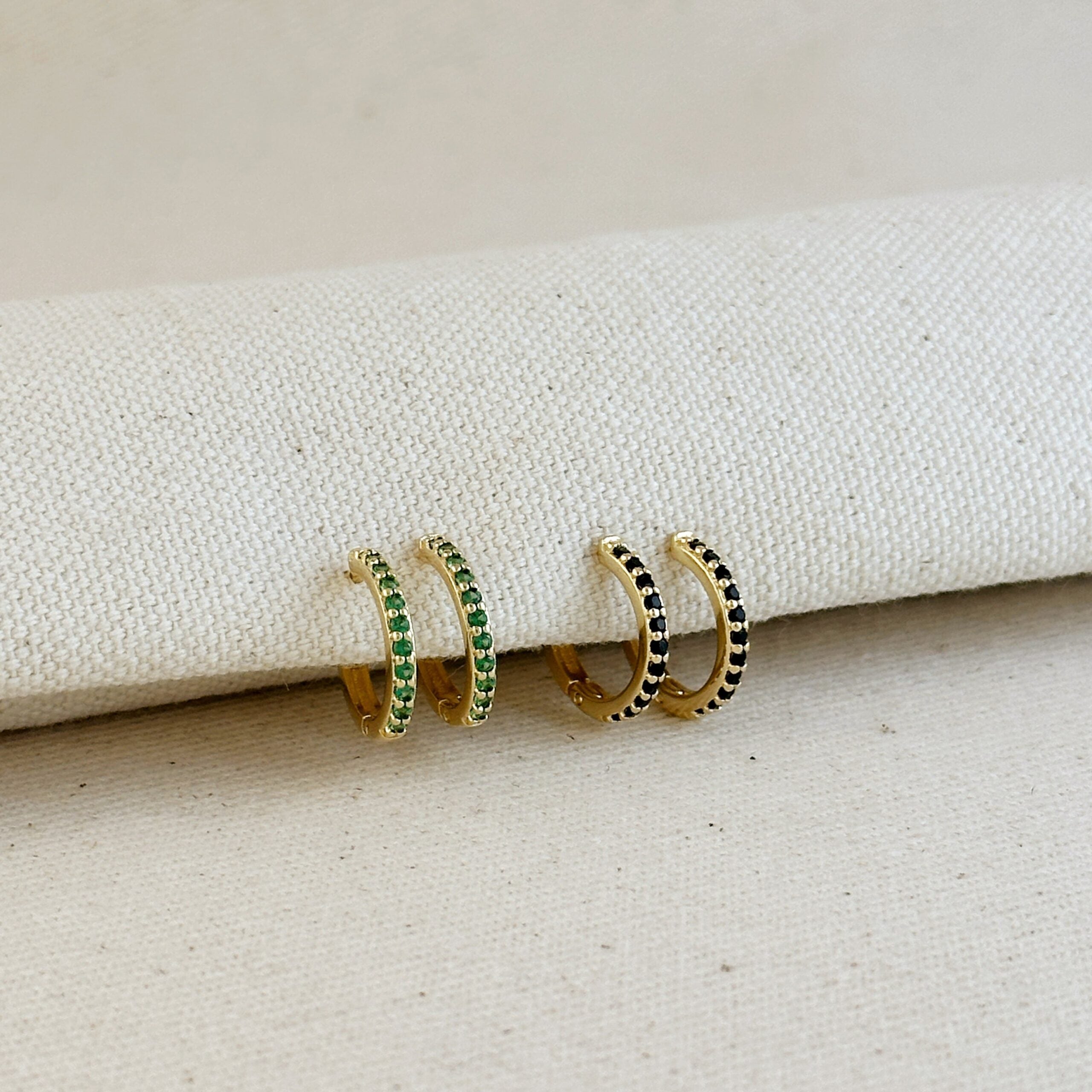 Annie Gold Colored CZ Hoop Earrings