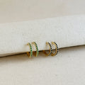 Annie Gold Colored CZ Hoop Earrings