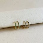 Annie Gold Colored CZ Hoop Earrings
