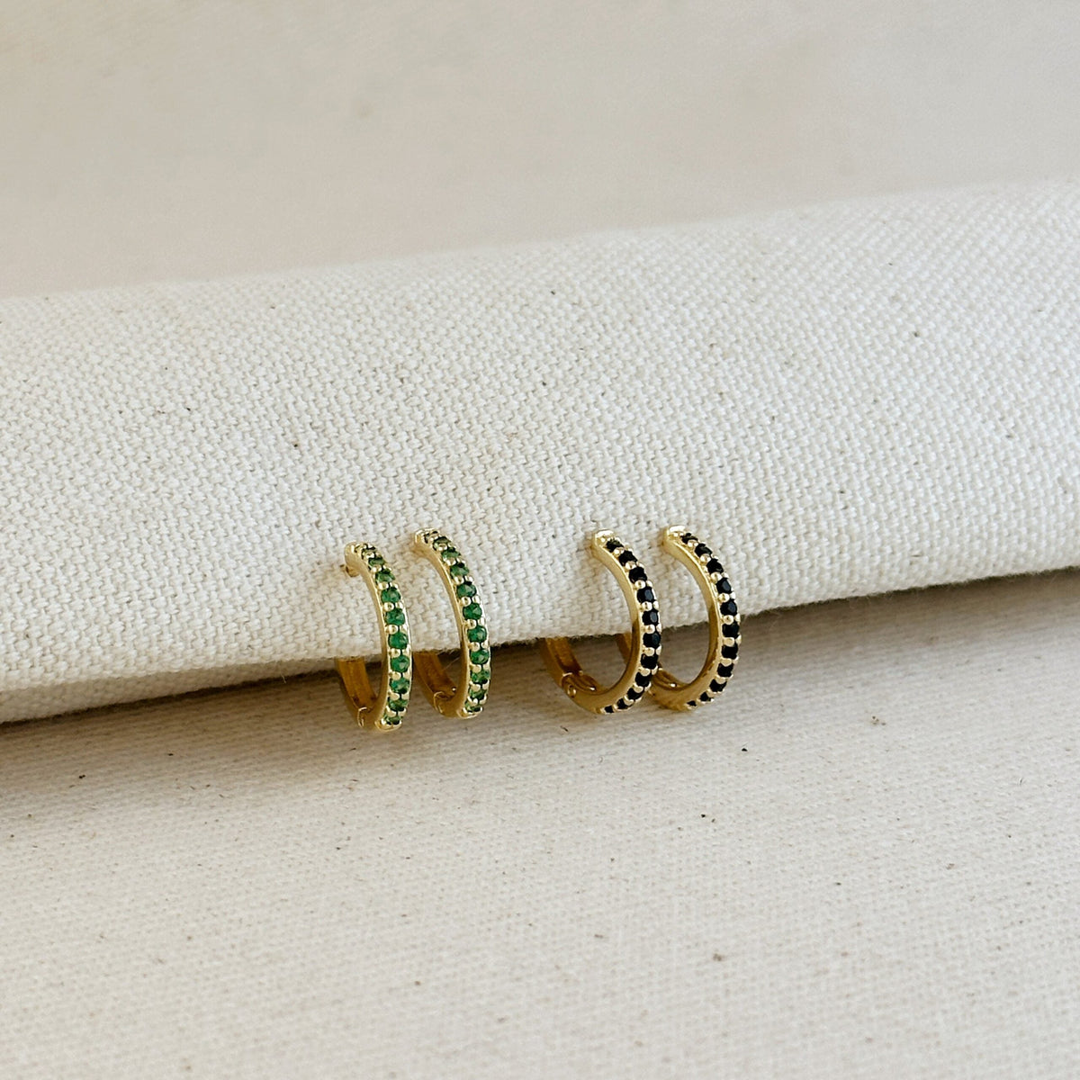 Annie Gold Colored CZ Hoop Earrings