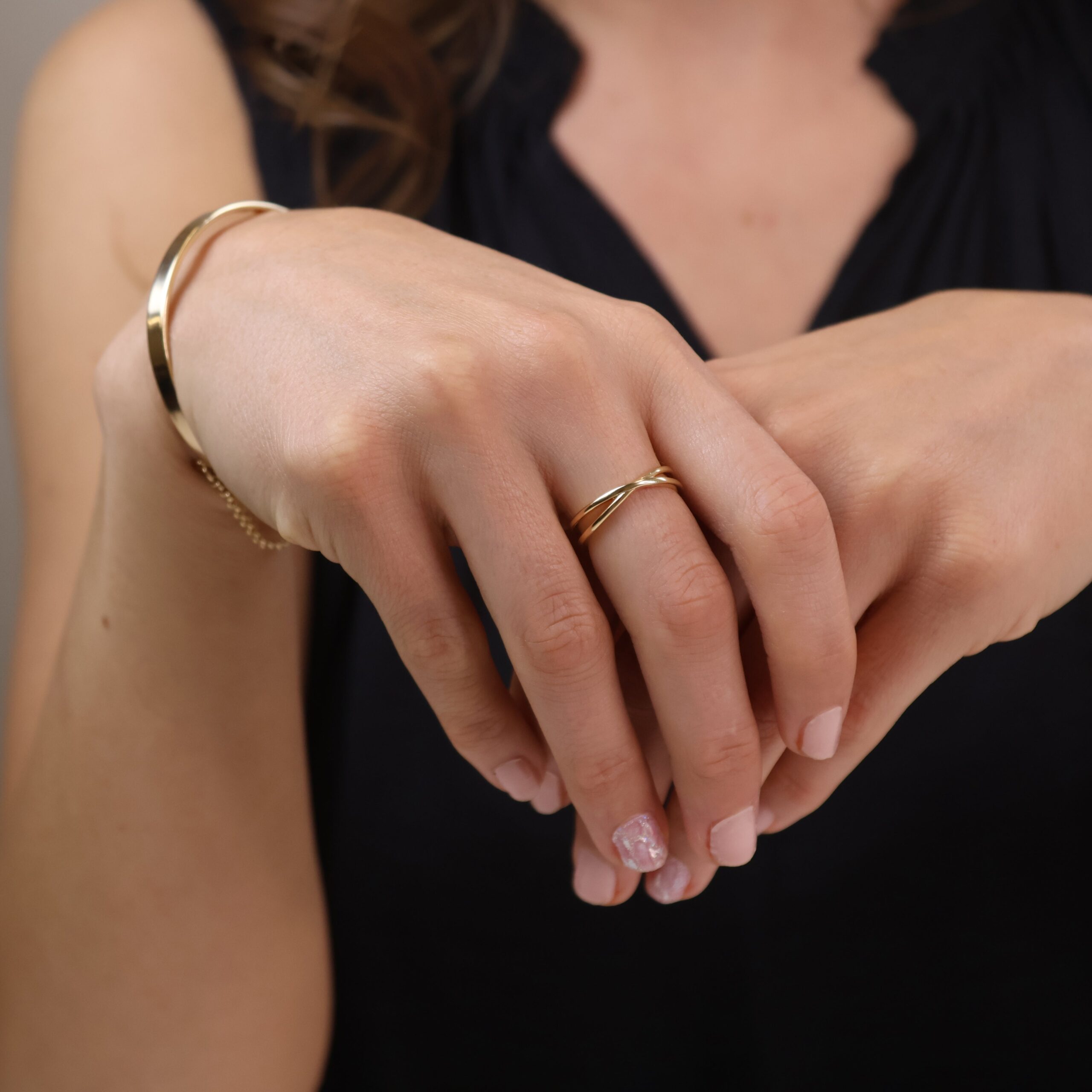 Gold X Ring
