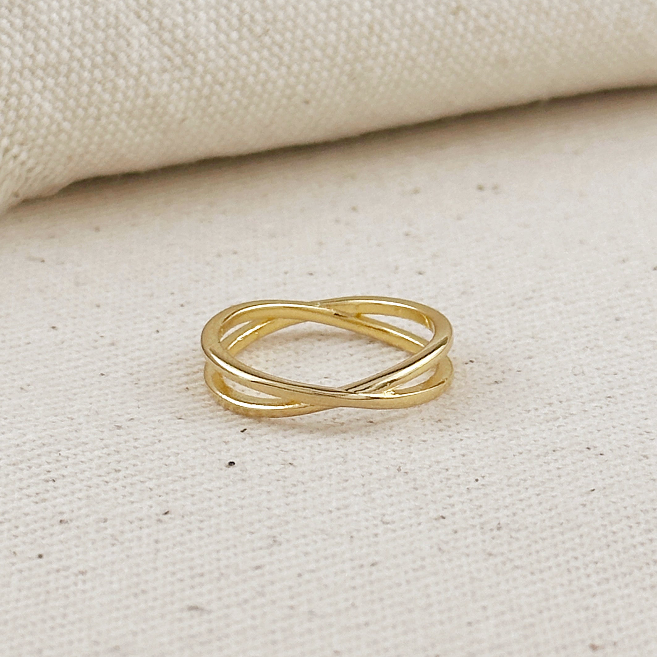 Gold X Ring