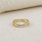 Gold X Ring