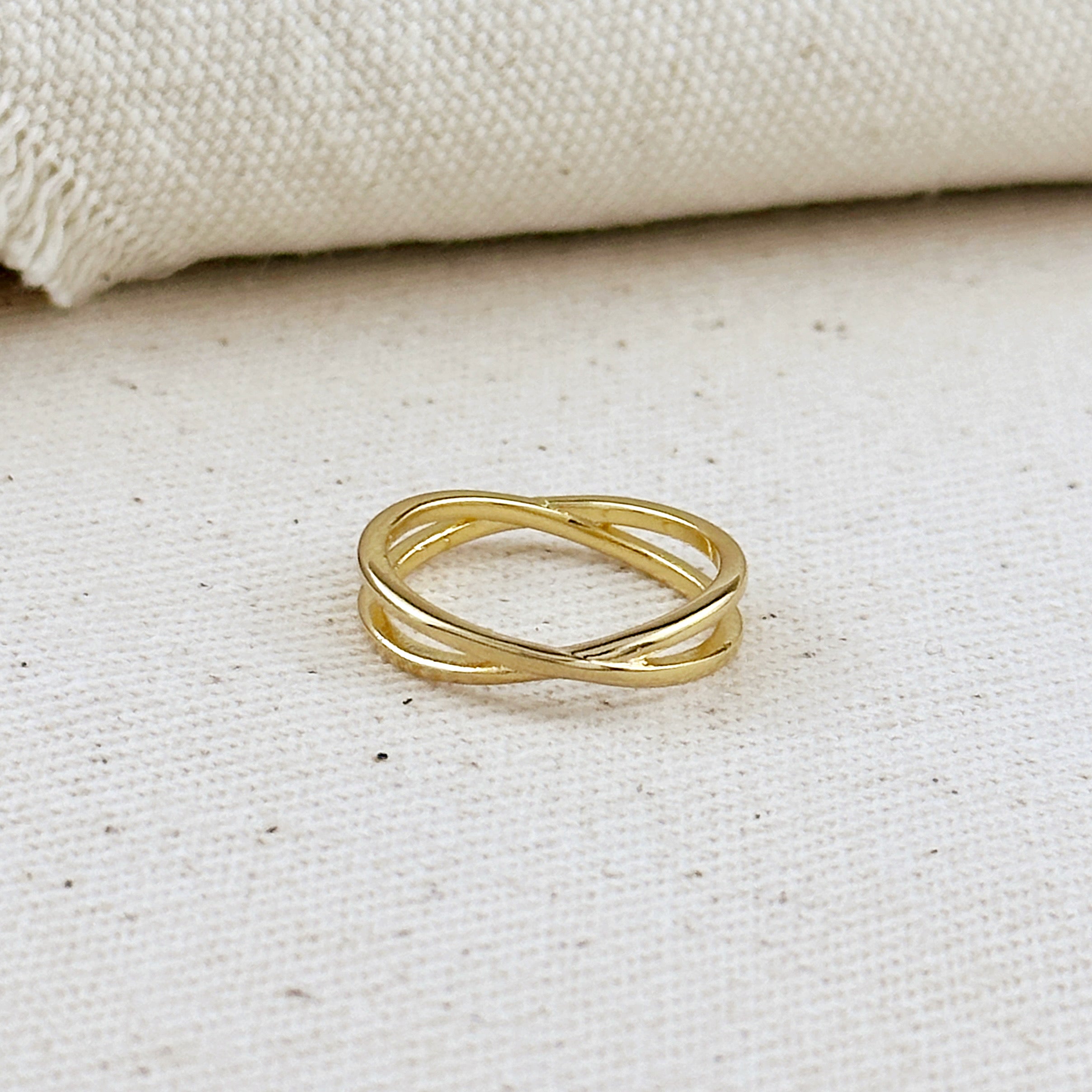 Gold X Ring
