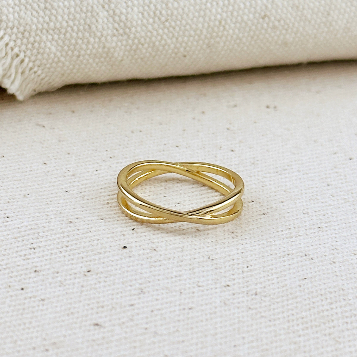 Gold X Ring