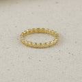 Gold Flat Beaded Band Ring