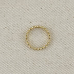 Gold Flat Beaded Band Ring