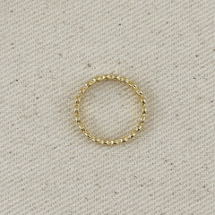 Gold Flat Beaded Band Ring