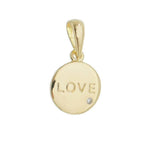Mini Diamond GF Circle Love Charm with CZ