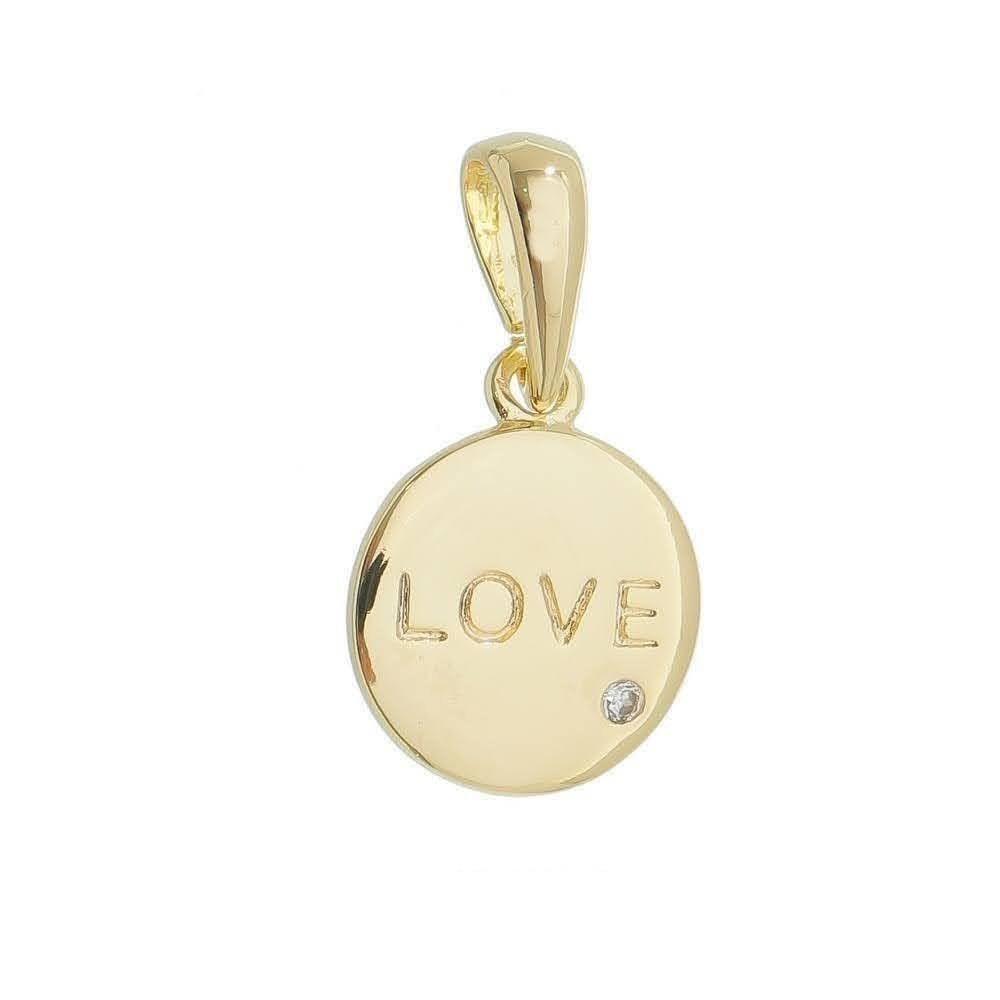 Mini Diamond GF Circle Love Charm with CZ