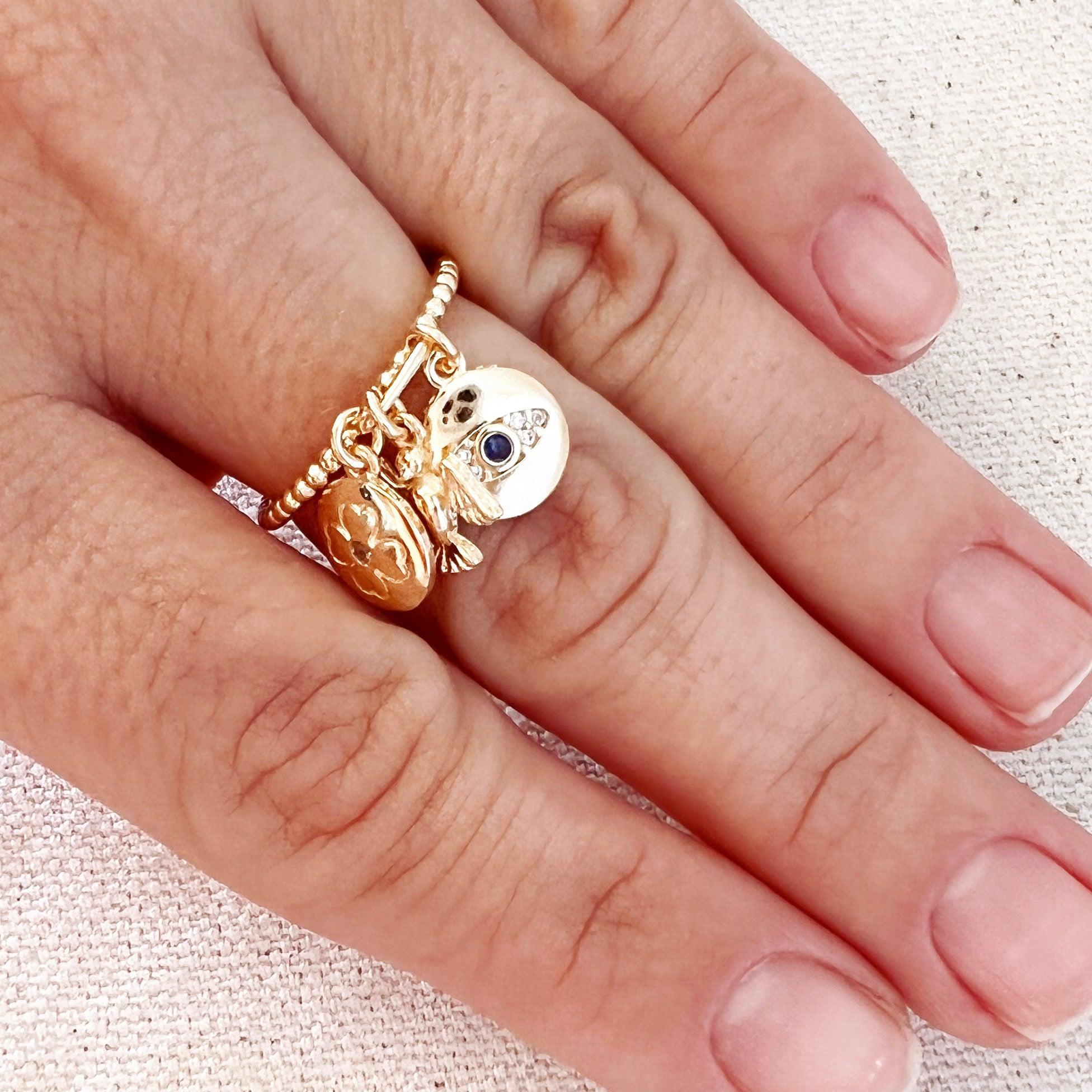 Gold Protection Charms Ring