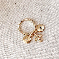 Gold Protection Charms Ring