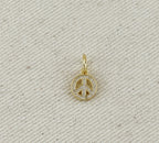 18k Gold Filled CZ Peace Sign Charm