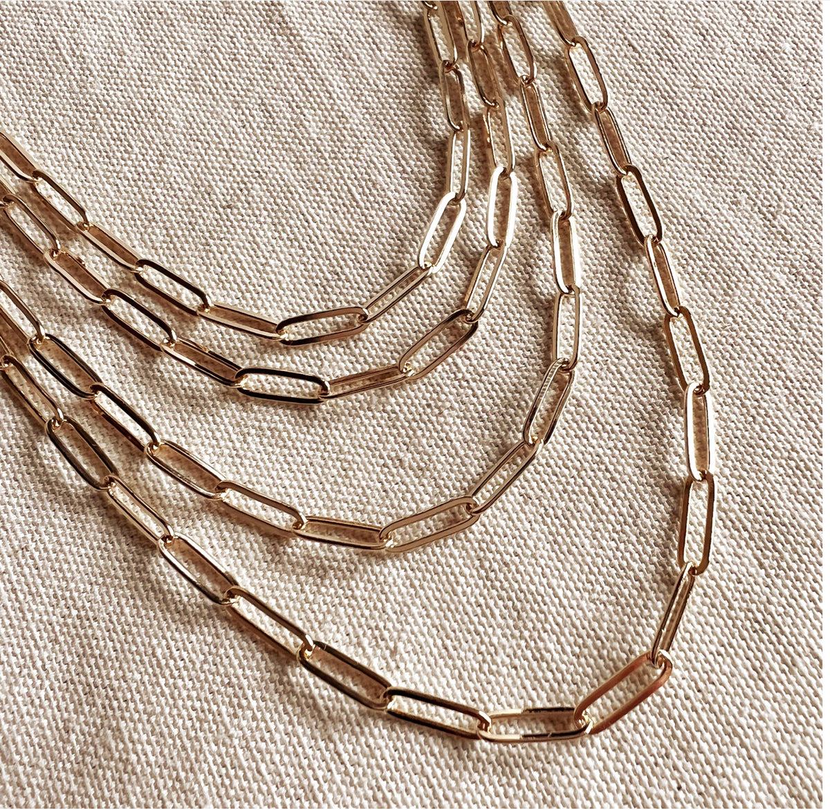18k Gold Filled Classic Paperclip Chain