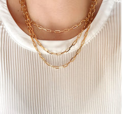 18k Gold Filled Paperclip Link Chain