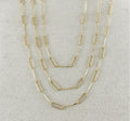 18k Gold Filled Paperclip & Straw Chain