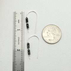 Silver Threader Earrings With Black Seed