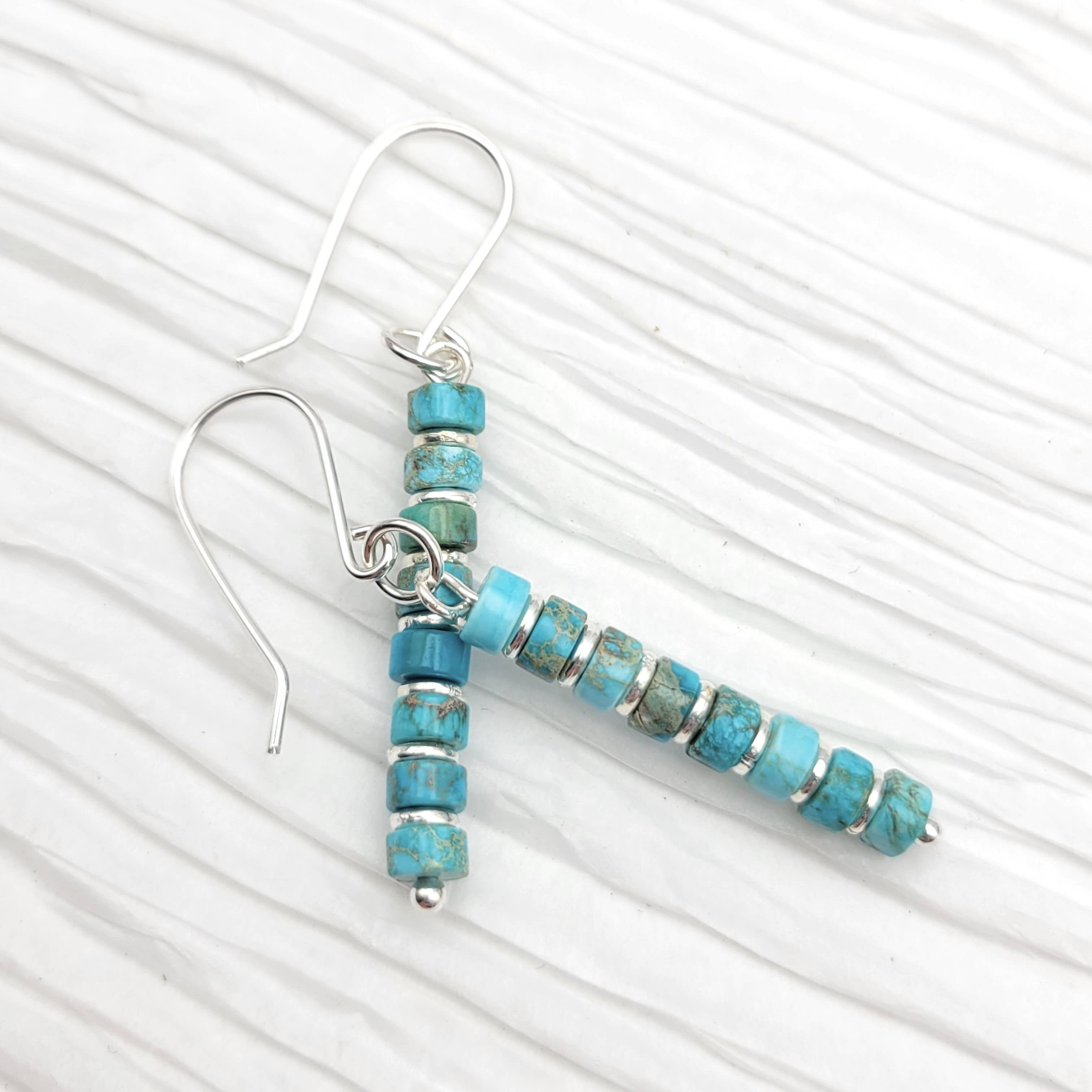 Vibrant Blue Turquoise Dangle Boho Earrings