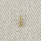 Gold Micro CZ Initial Letter Charm