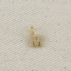 Gold Micro CZ Initial Letter Charm