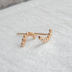 Gold Dotted Arc Stud Earrings
