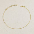Gold .9mm Link Chain Anklet, Size 9 in.