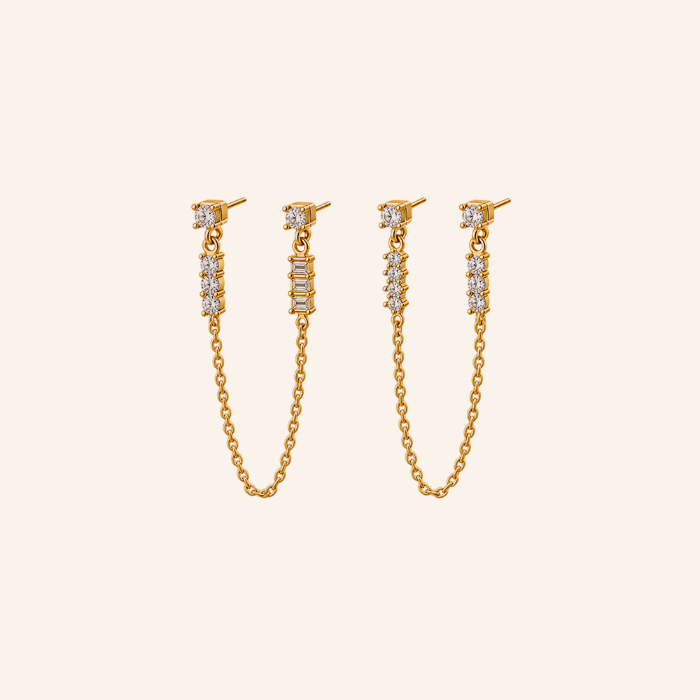 Cassie Double Piercing CZ Chain