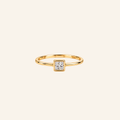 Cushion Square Solitaire Ring