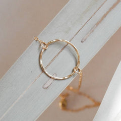 Gold Open Ring Necklace