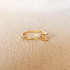 Dainty Gold Square Solitaire Ring