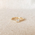 Dainty Gold Square Solitaire Ring