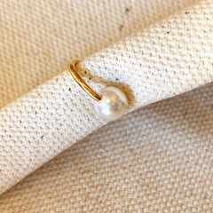 Gold Pearl Ear Cuff