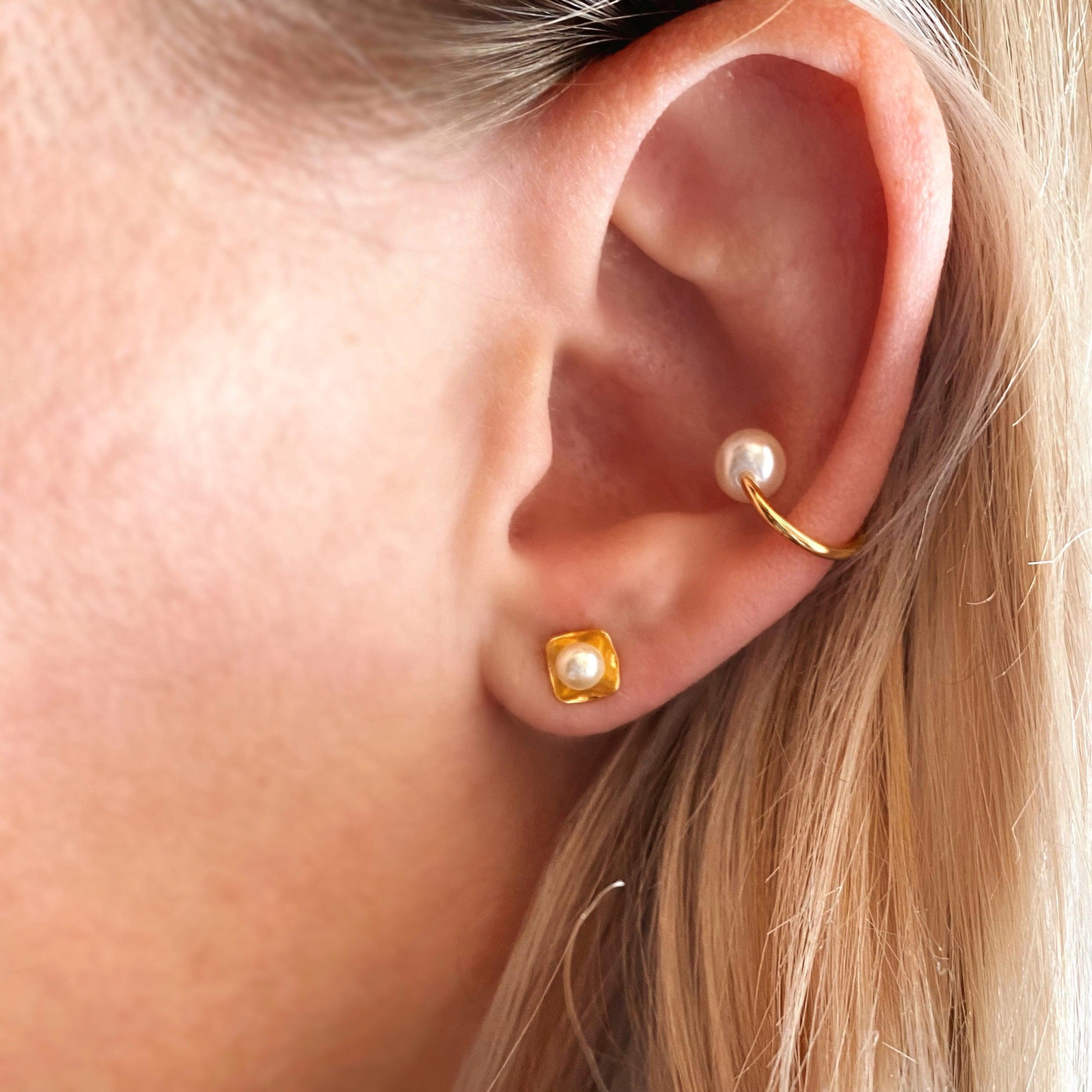 Gold Pearl Ear Cuff