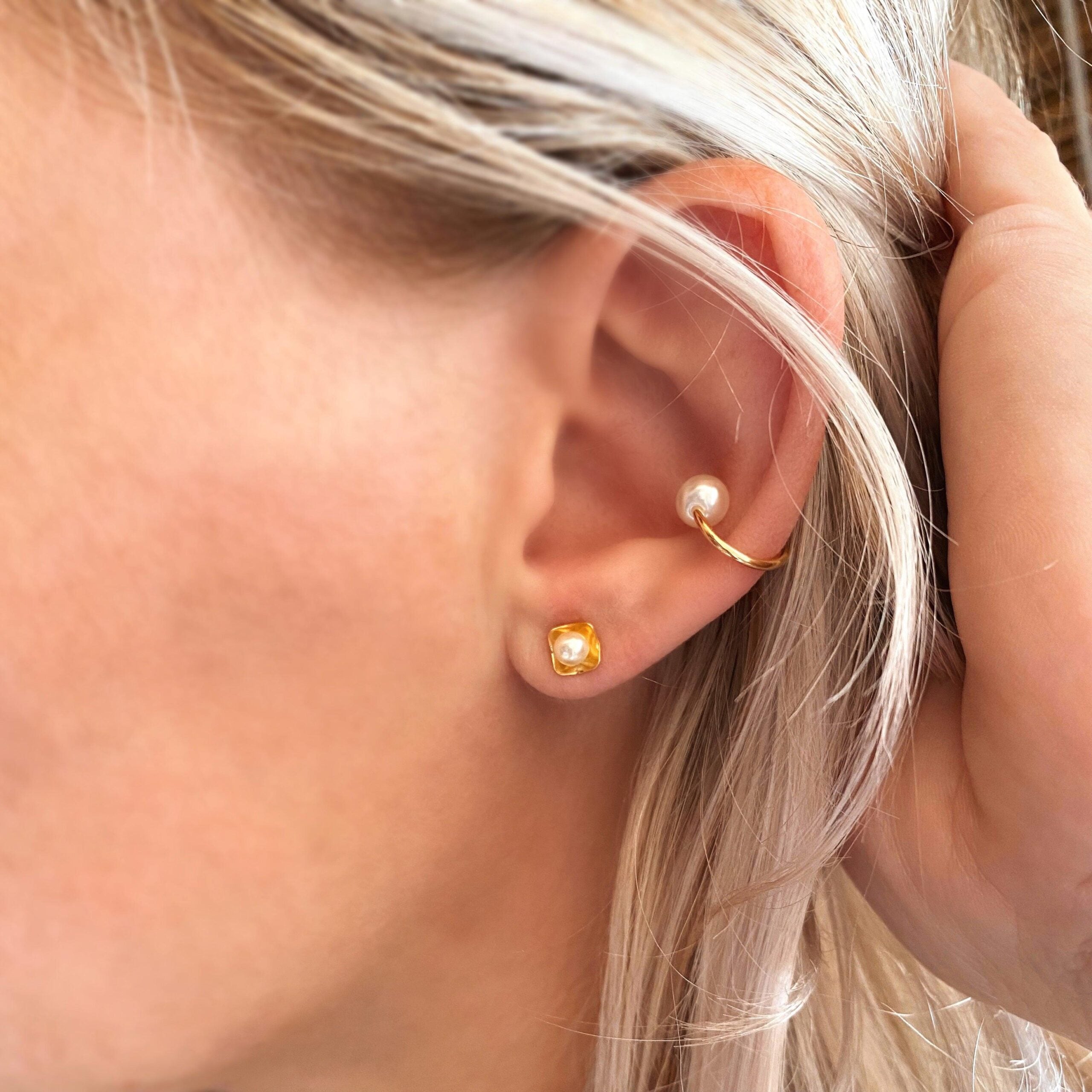 Gold Pearl Ear Cuff