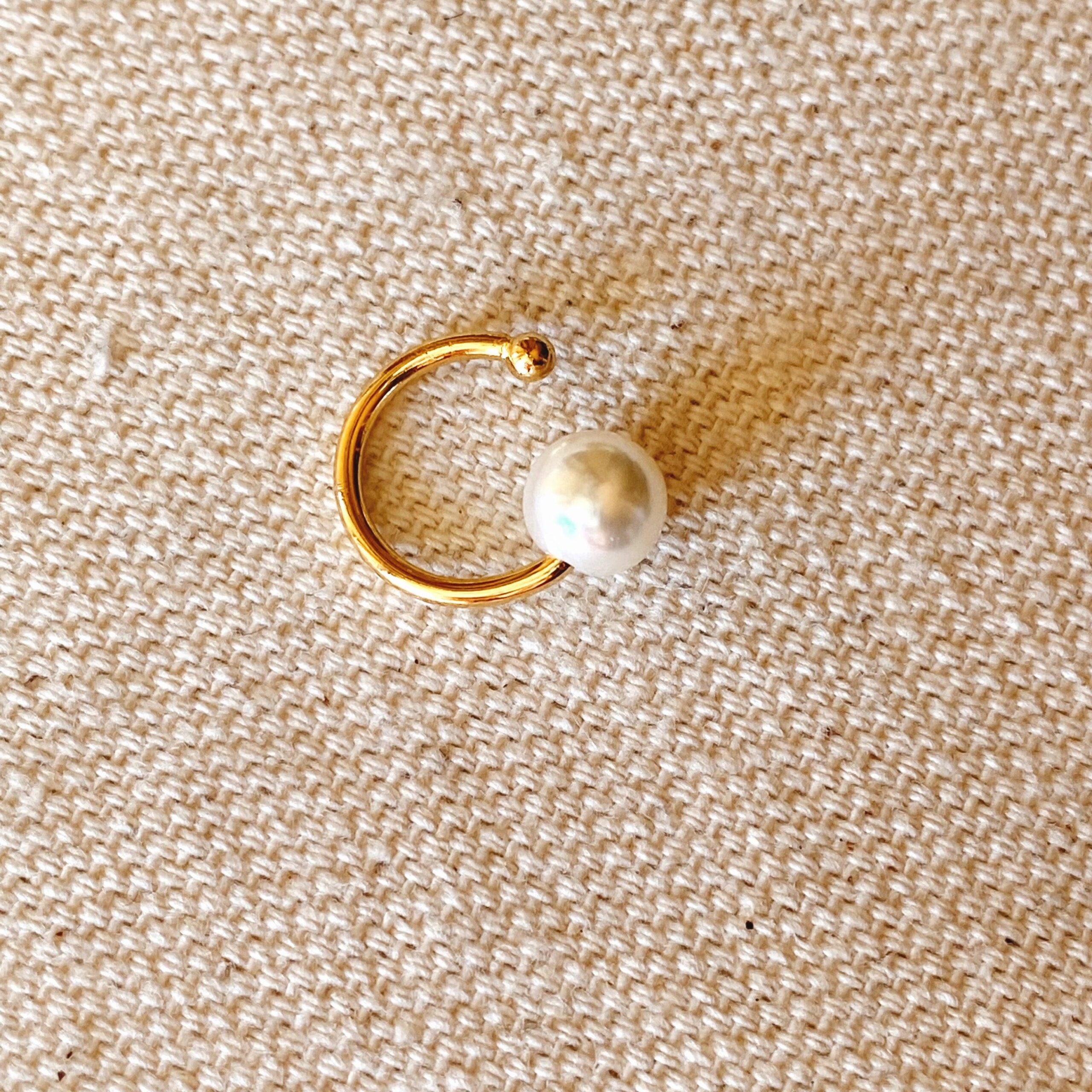 Gold Pearl Ear Cuff