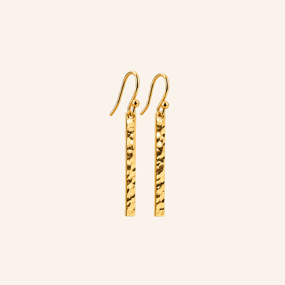 Hammered Bar Dangle Earrings