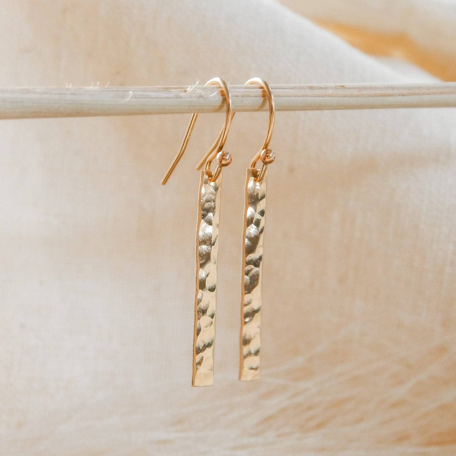 Hammered Bar Dangle Earrings in Georgia