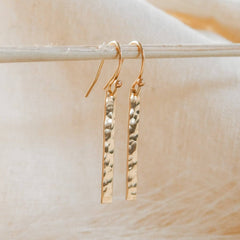 Hammered Bar Dangle Earrings in Georgia