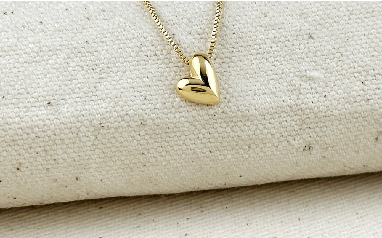 8k Gold Filled Uneven Heart Necklace