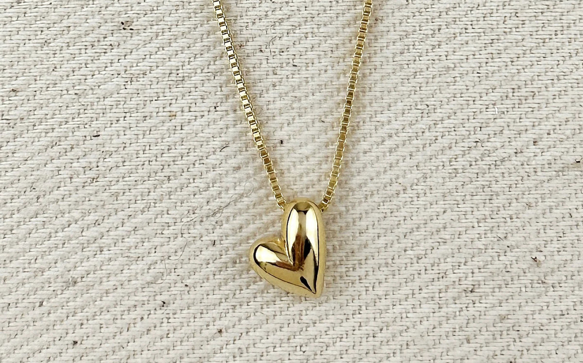 8k Gold Filled Uneven Heart Necklace